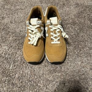 New Balance Tan and White Sneakers